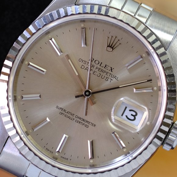 Rolex Other - Rolex Datejust Silver Dial Fluted Bezel 36mm Watch